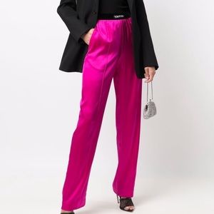 Tom Ford Stretch Silk Satin PJ Pants in Hot Pink, Size S